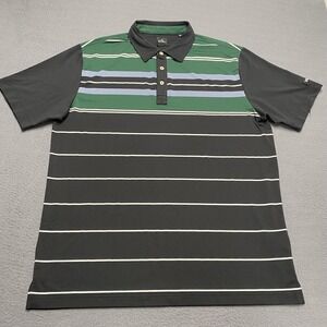 VUGA Polo Shirt Mens XL Black Green Stretch Golf Performance Short Sleeve